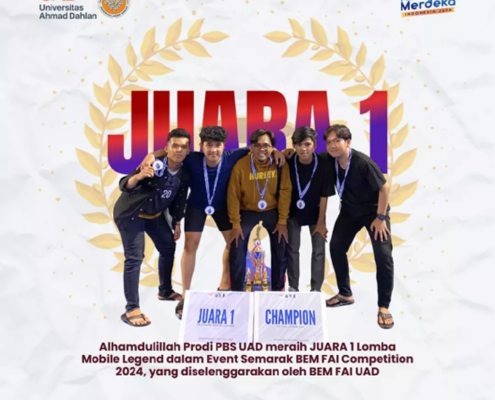 Tim Mobile Legend Perbankan Syariah Memperoleh Gelar Juara 1 dalam Lomba Mobile Legend pada Event Semarak BEM FAI Competition 2024