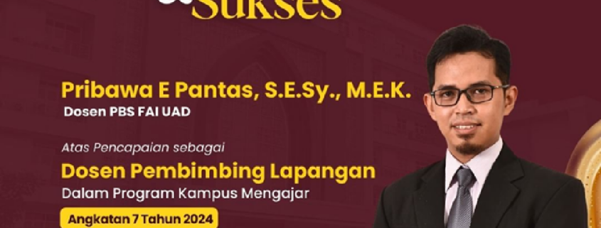 Pribawa E Pantas, S.E.Sy., M.E.K., Dosen Perbankan Syariah UAD